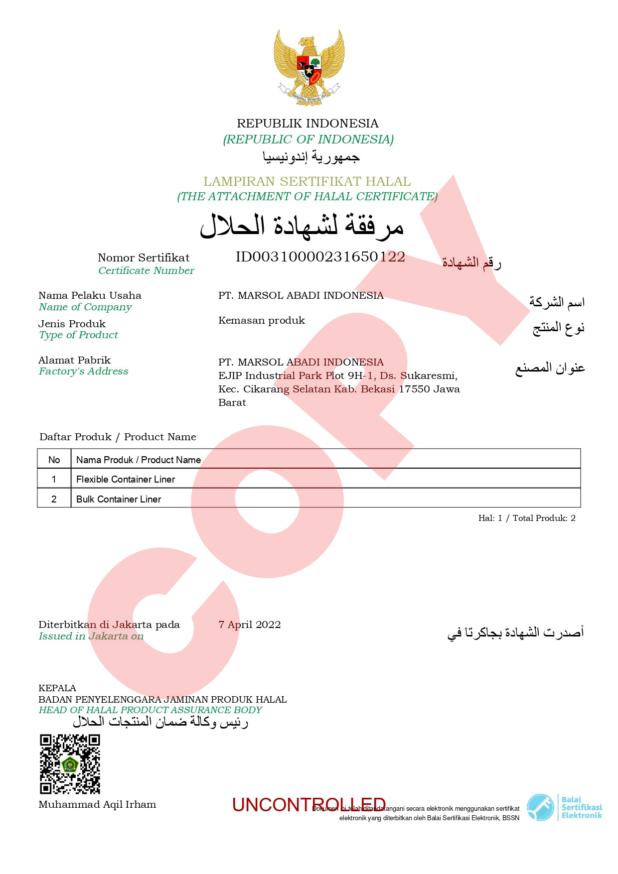 HALAL Certificate