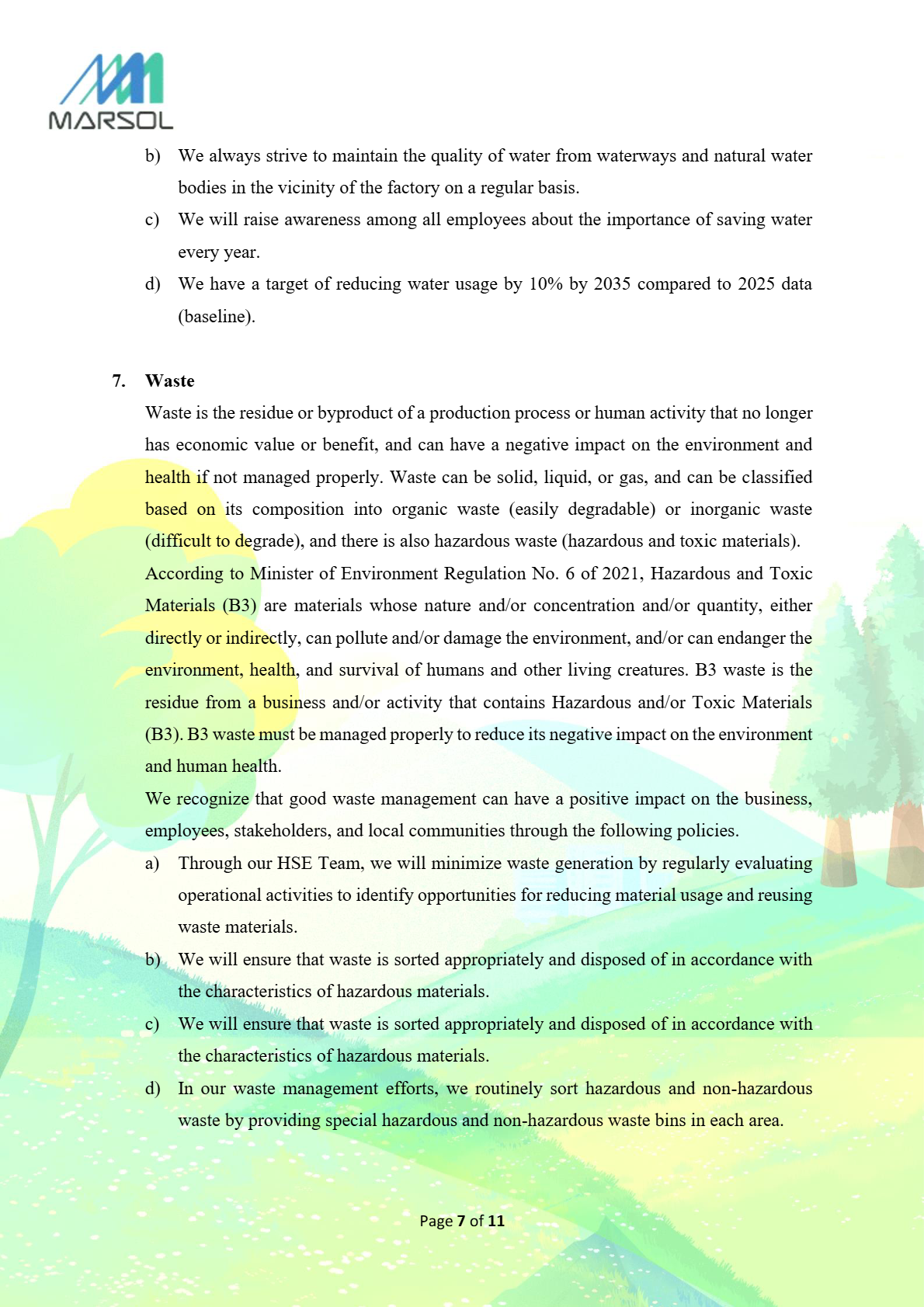 Policy page 7